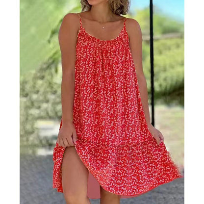 👗👗[S-5XL] 🥰2025 Ležerna i udobna haljina s cvjetnim uzorkom na kamisol