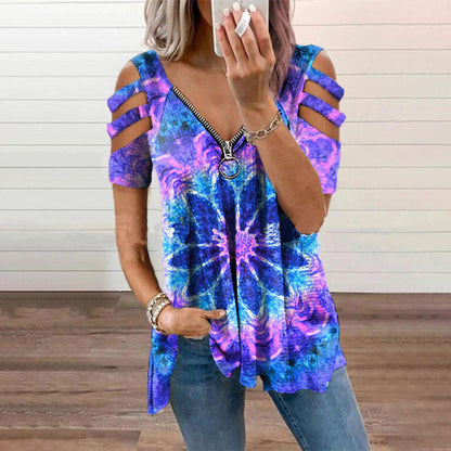 🔥Časově omezená nabídka🥻【S–5XL】Letní módní dámské bavlněné tričko s potiskem a krátkým rukávem – pohodlné, prodyšné a snadno kombinovatelné