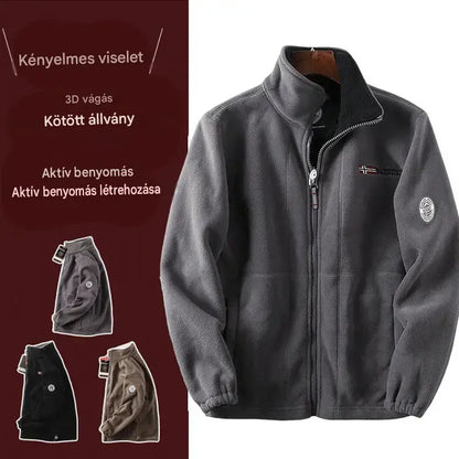 【S–3XL】 Erős, bársonyos anyagú férfi polárdzseki, őszre és télre, meleg, könnyű, nagy méretben