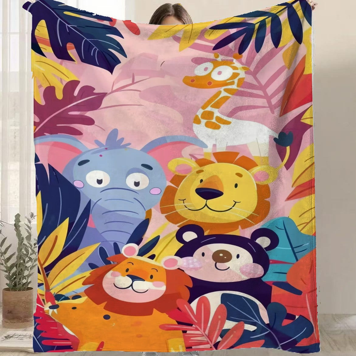 🔥 Manta de franela de alta calidad con estampado animal, gruesa y cómoda, ideal para sofá, descanso y siesta.