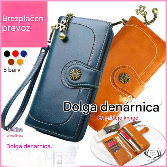 Nova ročno izdelana torbica za kartice iz pravega usnja za ženske