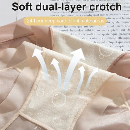 💟【Pack de 6】Bragas de mujer de alta calidad / cintura alta / alta elasticidad de seda fría