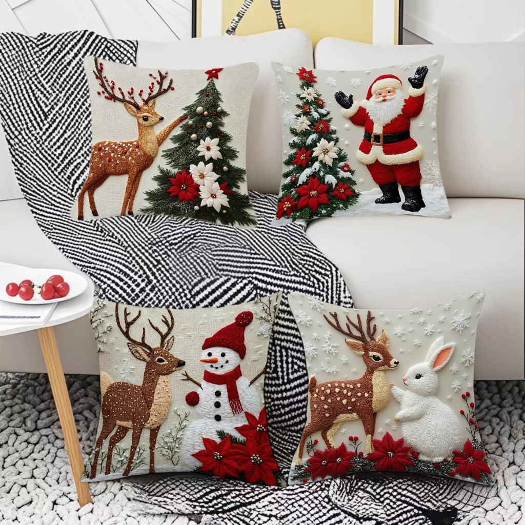 🎅Świąteczny bestseller 【Kup dwa, a dwa dostaniesz gratis】🎄 Poszewka na poduszkę z motywem świątecznym
