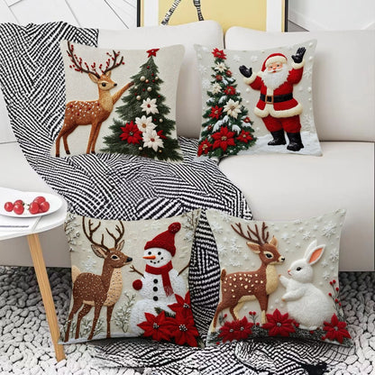 🎅Świąteczny bestseller 【Kup dwa, a dwa dostaniesz gratis】🎄 Poszewka na poduszkę z motywem świątecznym