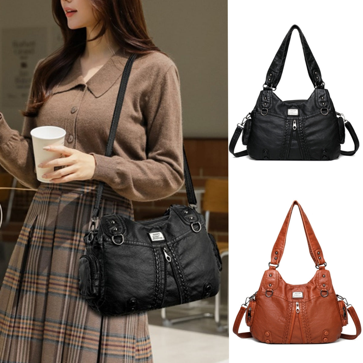 👜【50% ZNIŻKI】🔥 Nowa miękka skórzana torba na ramię o dużej pojemności 2025