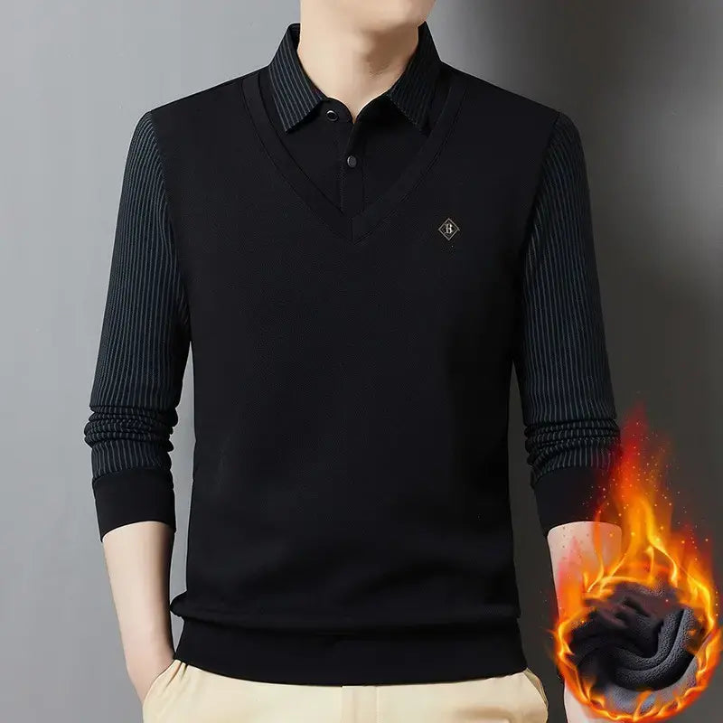 👔🔥🔥【Év végi promóció】🔥【M-4XL】Férfi prémium kasmír kétrészes, minden az egyben meleg felső
