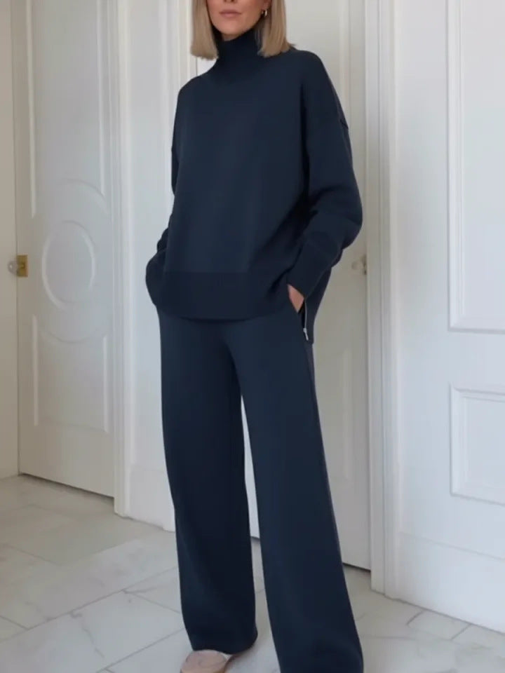 👚👖Ženski jednostavni pleteni komplet s dolčevitom (S-3XL)