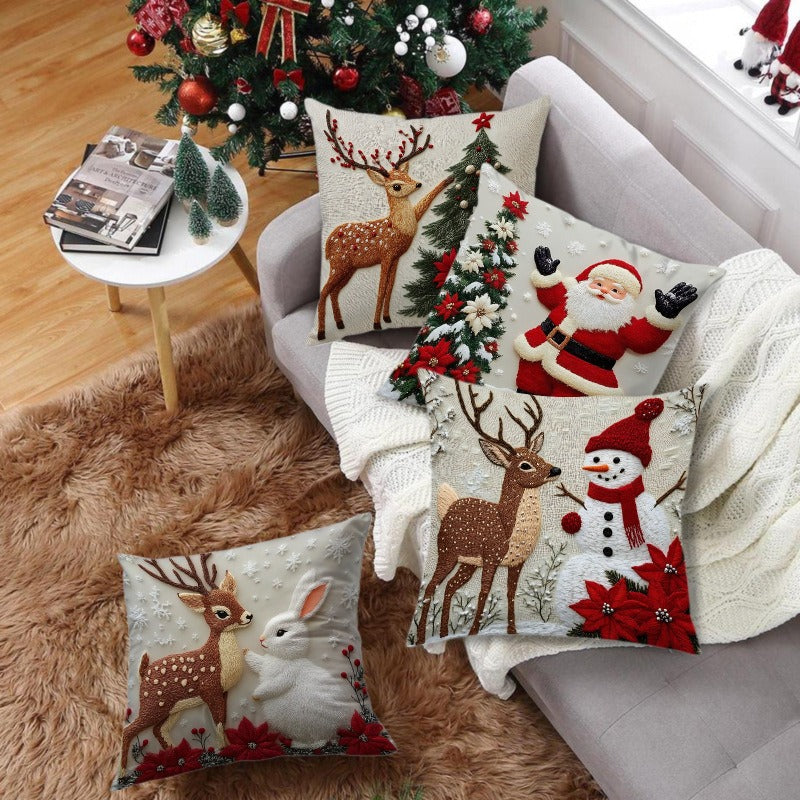 🎅Świąteczny bestseller 【Kup dwa, a dwa dostaniesz gratis】🎄 Poszewka na poduszkę z motywem świątecznym