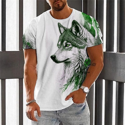 🌟👕【2XS-6XL】🏆Ljetni novi proizvod-muška majica s printom vukova-pamuk prijatan koži, mekan i prozračan