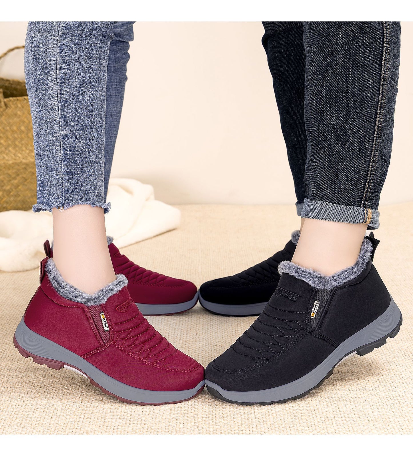 【36-41】Vodootporne čizme za žene, izrađene od toplog pamuka.