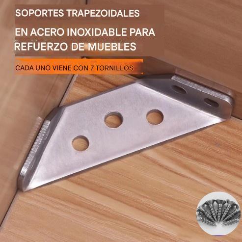 🏠⚙️【6  juegos】Soportes para muebles de acero inoxidable, esquinas gruesas, sujetadores en ángulo para muebles de 90°