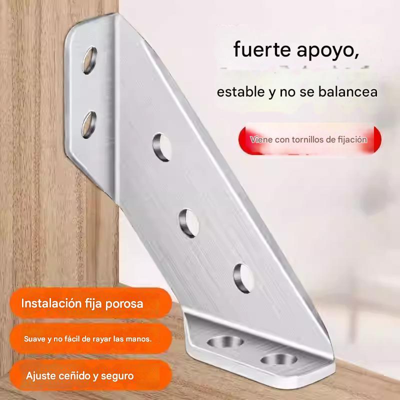 🏠⚙️【6  juegos】Soportes para muebles de acero inoxidable, esquinas gruesas, sujetadores en ángulo para muebles de 90°