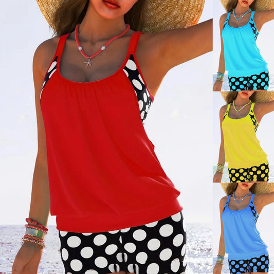 🏖️【S-5XL】✨ Stylové lehké letní plavky s puntíkovaným vzorem, prodyšné a pohodlné
