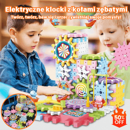🔥Elektryczne klocki konstrukcyjne ★Obrotowa zabawka ✨Duża układanka z cząsteczek 🌈Ciągle zmieniający się raj dla dzieci
