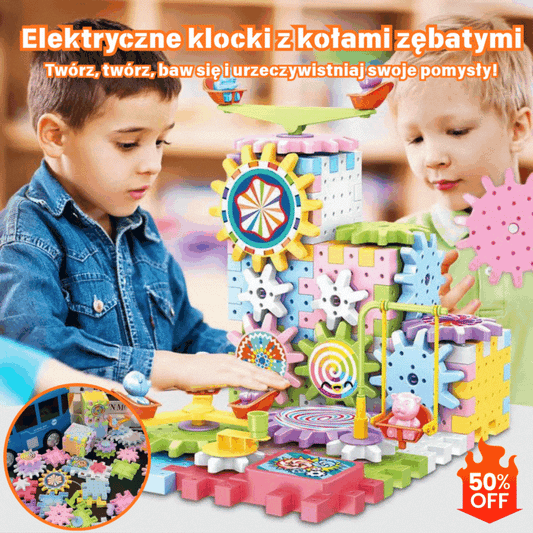 🔥Elektryczne klocki konstrukcyjne ★Obrotowa zabawka ✨Duża układanka z cząsteczek 🌈Ciągle zmieniający się raj dla dzieci