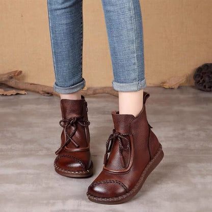 👢【35-40】Botas retro de cuero suave, diseño de moda, nueva colección otoño-invierno 2025 para mujeres.