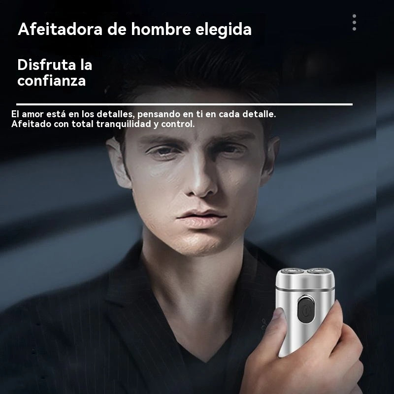 😎 Mini přenosný elektrický holicí strojek s magnetickou a vodotěsnou dvojitou hlavou