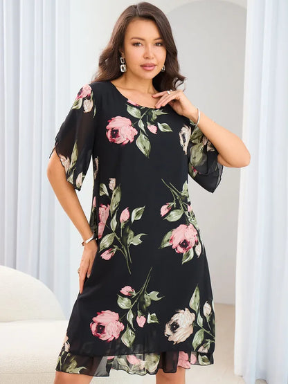 💐【S-5XL】Elegantna haljina s printom  3689427