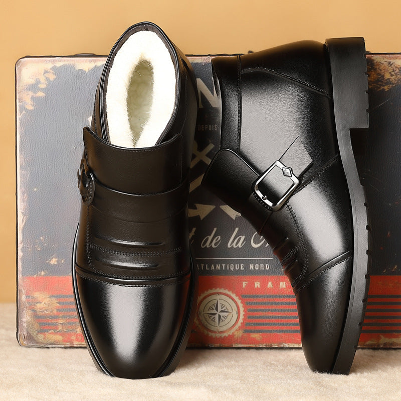 👞【39-44】 Zimske čizme za muškarce od kože s debelim i toplim potplatom.