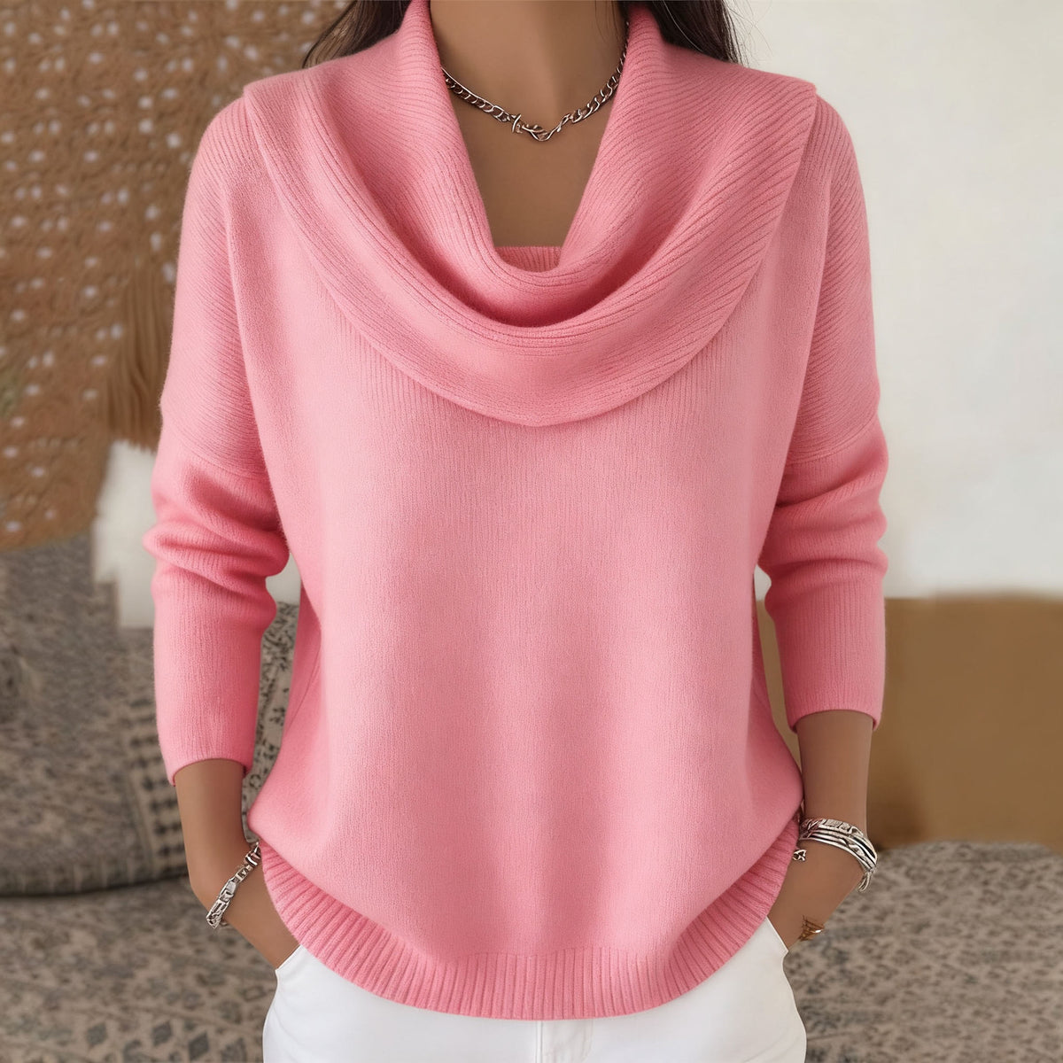 🔥【S–3XL】Új őszi és téli egyszínű kötött női felső, puha és kényelmes