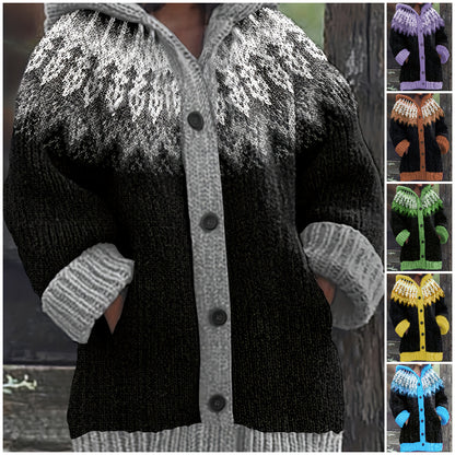 ⏳ Último día – 50% de descuento【S~5XL】 ✨ Chaqueta elegante con capucha y estampado retro colorido