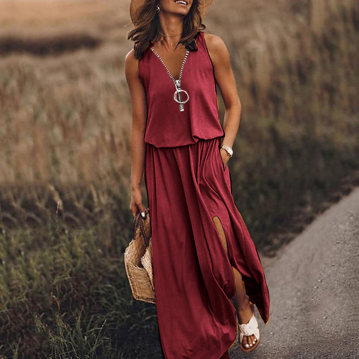 ✨Ostatni dzień – 50% zniżki! 【S–5XL】 Letnia modna damska sukienka z nadrukiem – przewiewny i wygodny materiał. ✅ Płatność za pobraniem.