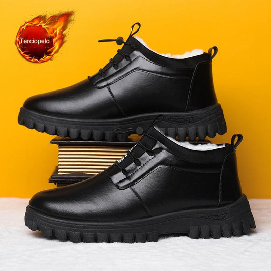 🏆Alta calidad【38-44】Nuevos zapatos de invierno para hombre en piel gamuza, estilo business-casual👞