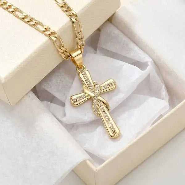 🎀💖 Módní a elegantní náhrdelník se symbolem nekonečna a motivem ve tvaru kříže, platba na dobírku