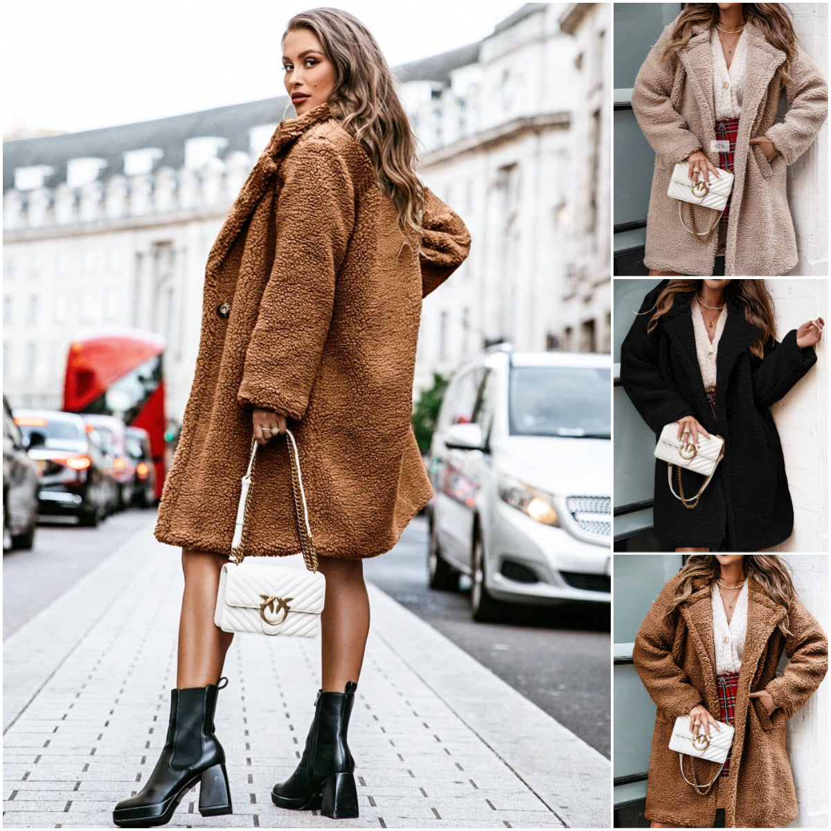 🐏Wysokiej jakości 🏆【S-3XL】Nowy płaszcz damski z kołnierzem z wełny jagnięcej na jesień/zimę