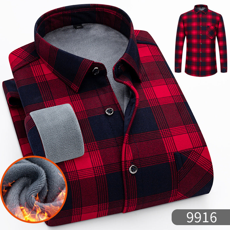 👔 【L-5XL】Męska zimowa biznesowa koszula z długim rękawem, ciepła i elegancka