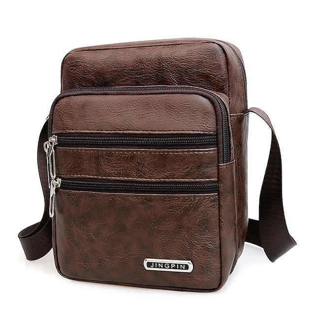 Nuevo bolso bandolera para hombre de alta calidad y gran capacidad, hecho de cuero PU