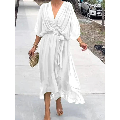 💟【S-5XL】👗Višebojna haljina od šifona s šišmiš rukavima