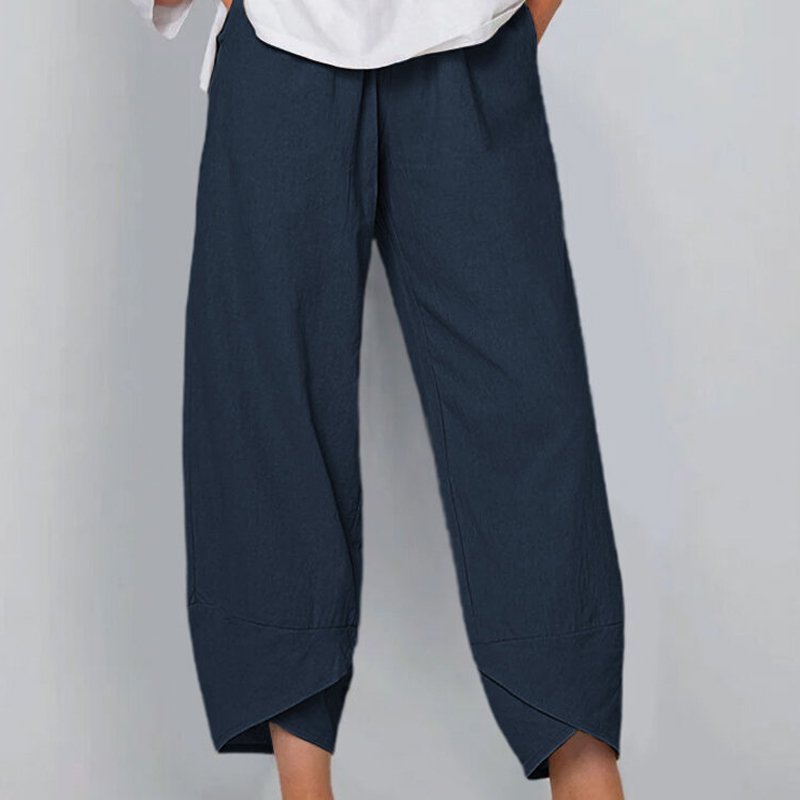 ✨【S-5XL】Letní volné kalhoty z bavlny a lnu, prodyšné a pohodlné, vysoce kvalitní materiál