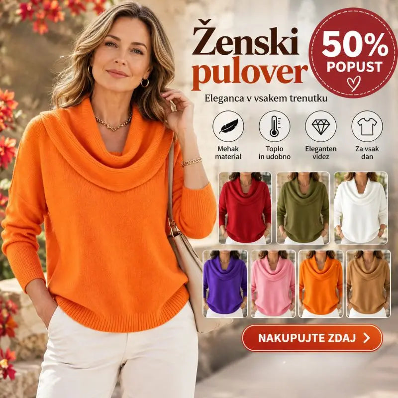 🔥【S–3XL】Nov ženski pleteni pulover za jesen in zimo, enobarven, mehak in udoben