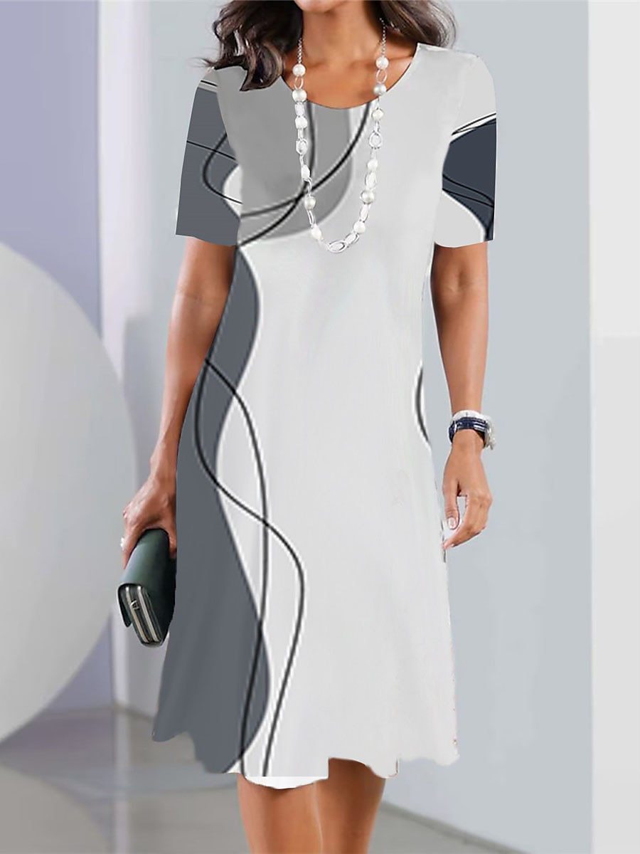 👗【XS-5XL】2024. seksi ženska haljina s okruglim izrezom s printom