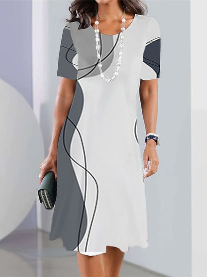 👗【XS-5XL】2024. seksi ženska haljina s okruglim izrezom s printom