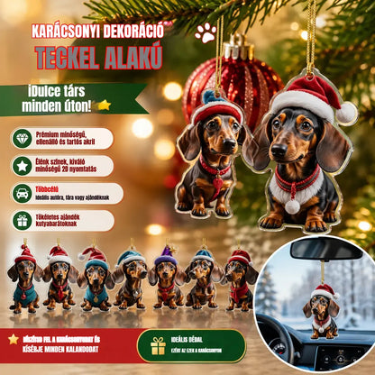 🎄【9 darab】🐕 Karácsonyfadíszek kiskutyák formájában