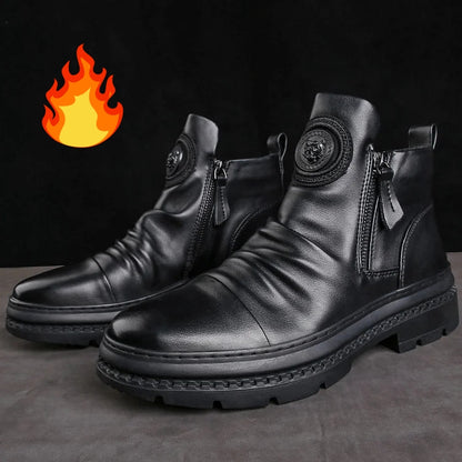 🔥⏳【39-44】2025 nove visokokvalitetne moderne muške čizme od prave kože ručno izrađene
