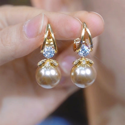 ✨ Nuevos pendientes de plata con perla de lujo 2025, pendientes elegantes y versátiles