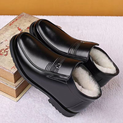 🔥【38-44】2025 Zapatos de invierno engrosados para hombre Cachemira de cuero genuino Resistente al frío y al calor