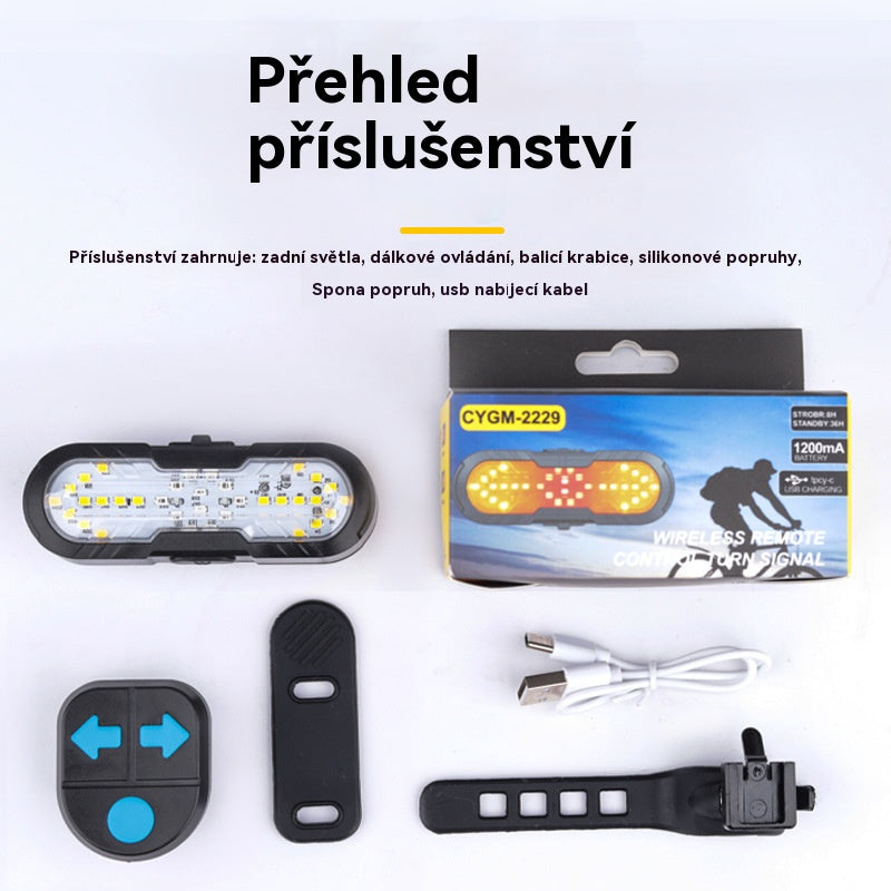 🚲🌟 Bezdrátové dálkově ovládané směrové zadní světlo na kolo,výstražné zadní světlo na jízdní kolo