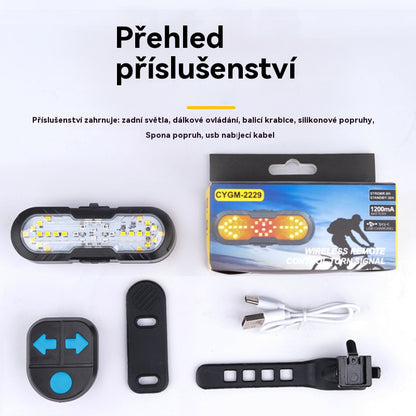 🚲🌟 Bezdrátové dálkově ovládané směrové zadní světlo na kolo,výstražné zadní světlo na jízdní kolo