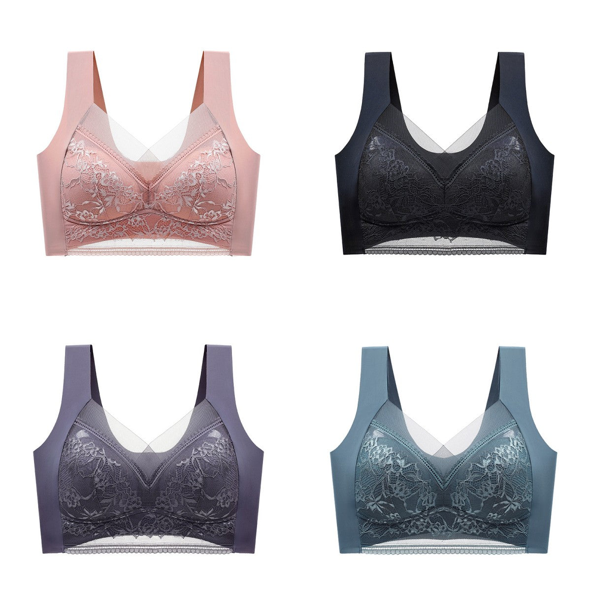 🔥【4 kom】👙【40-110 kg】Visokokvalitetni udobni bešavni čipkasti grudnjak