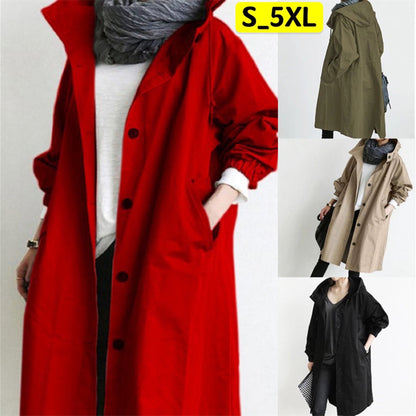 🥼【S-5XL】Ženska nova dnevna modna vjetrovka s kaputom dugih rukava