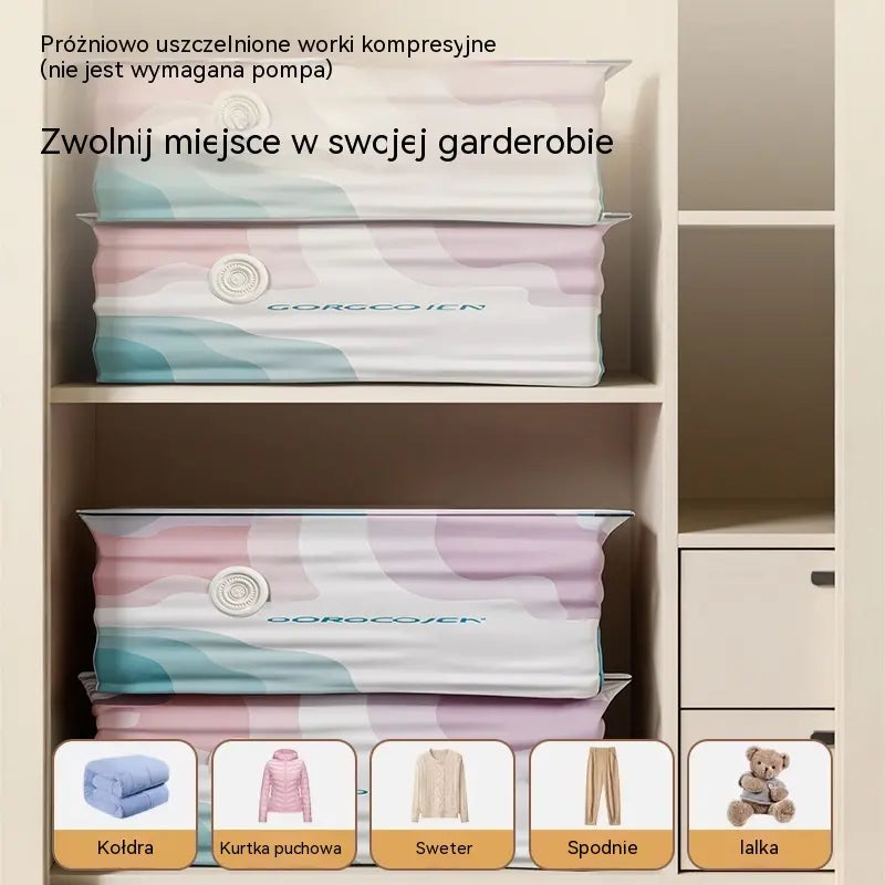 🧳 5 sztuk 💨 Duże kompresyjne worki próżniowe do przechowywania: bez potrzeby używania pompki, szczelne i idealne do oszczędzania miejsca w walizce i w domu ✈️
