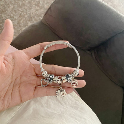 💎 Nowa damska kolorowa bransoletka z kryształowych koralików ze srebra próby 925