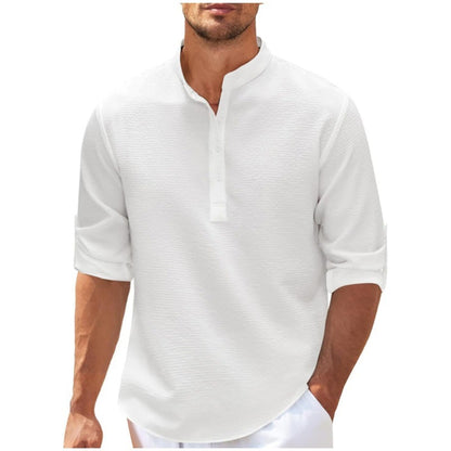 😍 Letní bestseller 🔥【M–3XL】Nová pánská prodyšná bavlněno-lněná košile s krátkým rukávem – pohodlná, lehká a snadno kombinovatelná