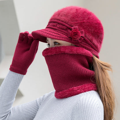 💥Висококачествена 【шапка + наметало】 дамска есенно-зимна модна топла плюшена шапка