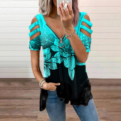 🔥Časově omezená nabídka🥻【S–5XL】Letní módní dámské bavlněné tričko s potiskem a krátkým rukávem – pohodlné, prodyšné a snadno kombinovatelné