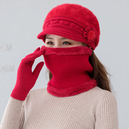 💥Висококачествена 【шапка + наметало】 дамска есенно-зимна модна топла плюшена шапка